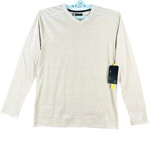 Modern Culture Men's Pullover Long Sleeve Beige T-shirt Size XL V-Neck NWT
